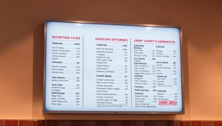jimmy johns menu calories