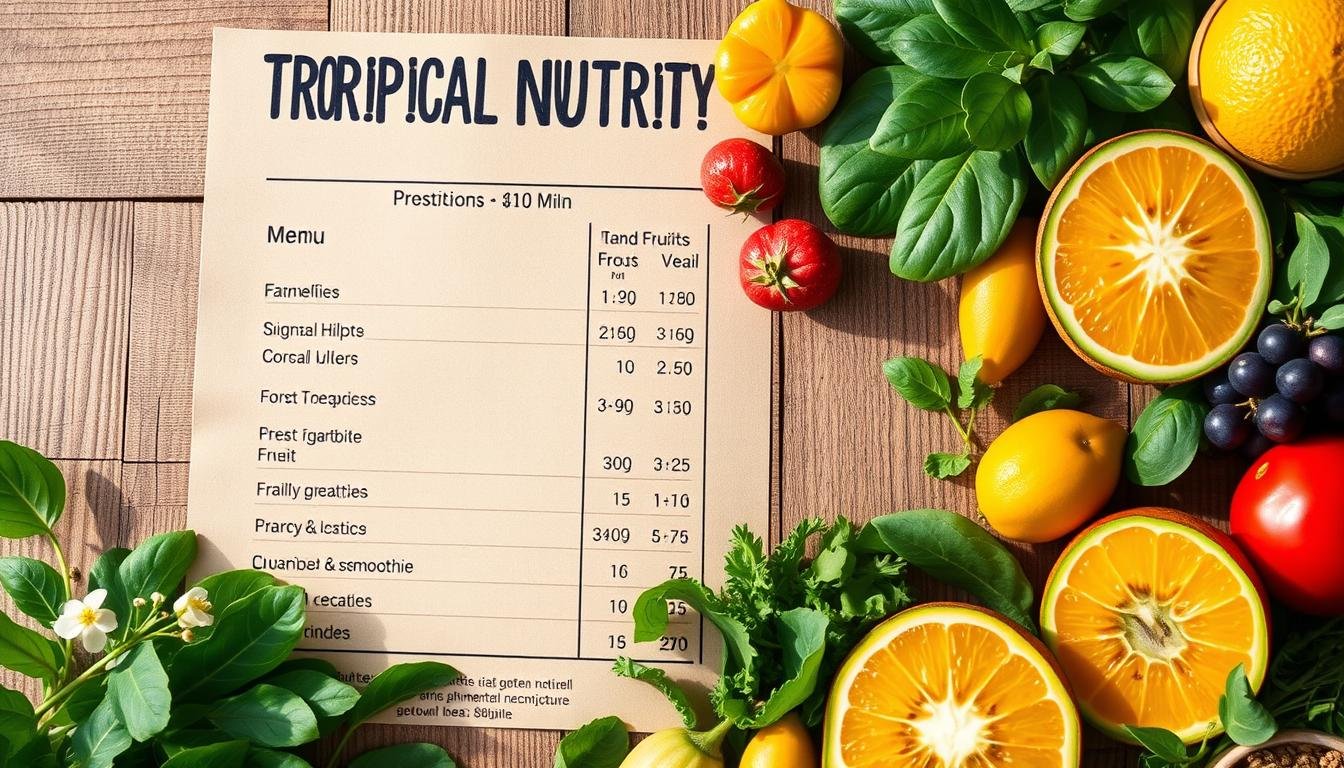 tropical smoothie menu nutrition
